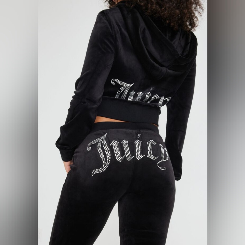 Juicy Couture OG Big Bling Black velour track suit
